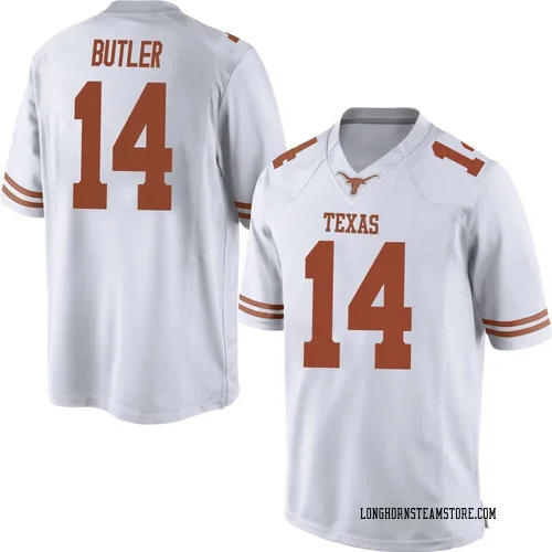 Men's Nike Aaron Butler Texas Longhorns Game White Mens Football College Jersey