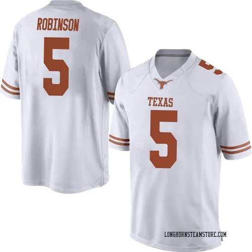 Men's Nike Bijan Robinson Texas Longhorns Game White Mens Football College Jersey