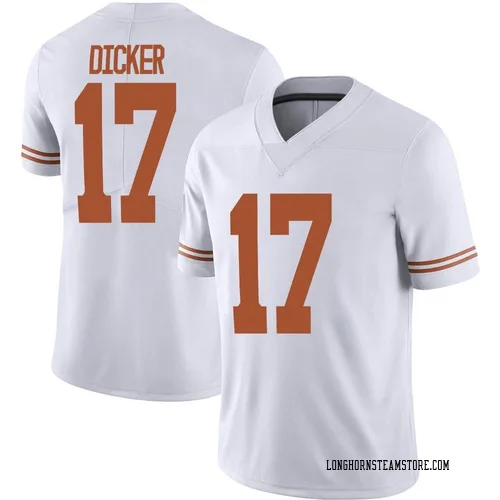 Men's Nike Cameron Dicker Texas Longhorns Limited White Alternate Football Jersey