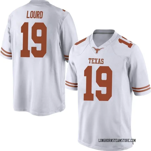 Men's Nike Cole Lourd Texas Longhorns Game White Mens Football College Jersey