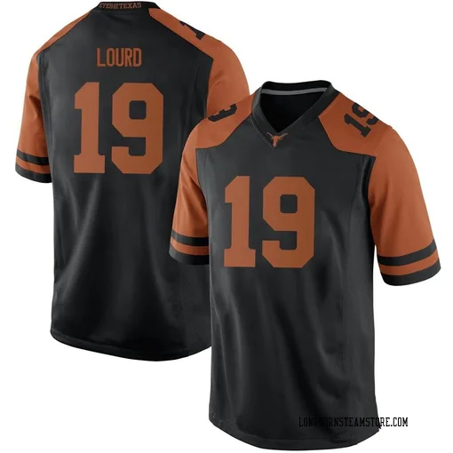 Men's Nike Cole Lourd Texas Longhorns Replica Black Mens Football College Jersey
