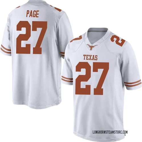 Men's Nike Colin Page Texas Longhorns Game White Mens Football College Jersey