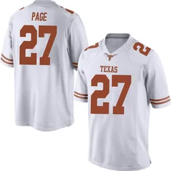 Men's Nike Colin Page Texas Longhorns Game White Mens Football College Jersey