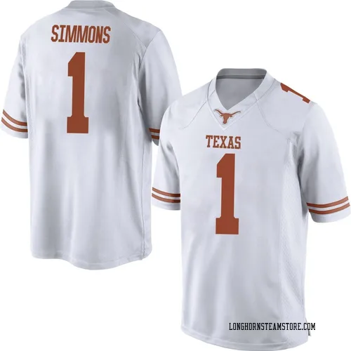 Men's Nike Colin Simmons Texas Longhorns Game White Mens Football College Jersey