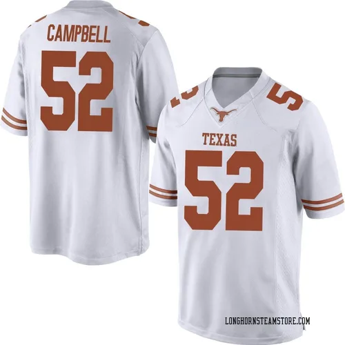 Men's Nike DJ Campbell Texas Longhorns Game White Mens Football College Jersey