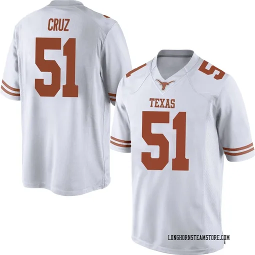 Men's Nike Daniel Cruz Texas Longhorns Game White Mens Football College Jersey