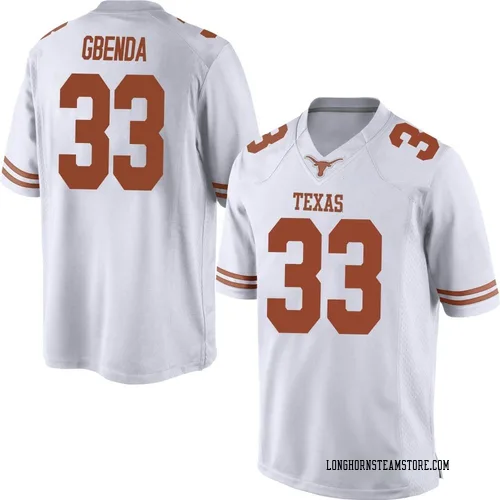 Men's Nike David Gbenda Texas Longhorns Game White Mens Football College Jersey