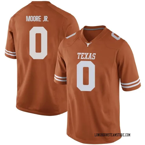 Men's Nike DeAndre Moore Jr. Texas Longhorns Game Orange Mens Football College Jersey