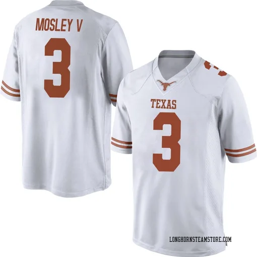 Men's Nike Emmett Mosley V Texas Longhorns Game White Mens Football College Jersey