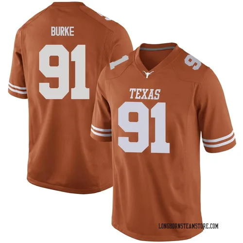 Men's Nike Ethan Burke Texas Longhorns Game Orange Mens Football College Jersey