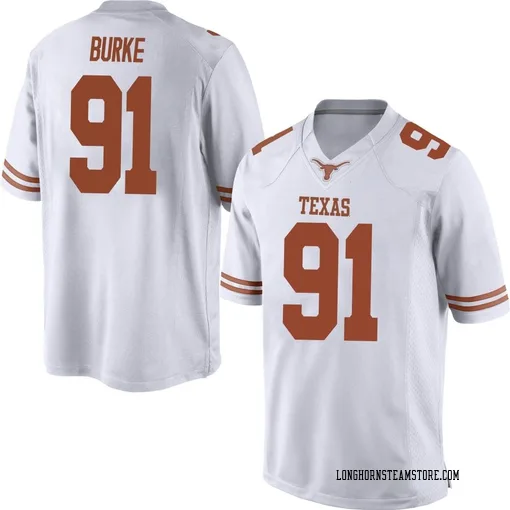 Men's Nike Ethan Burke Texas Longhorns Game White Mens Football College Jersey