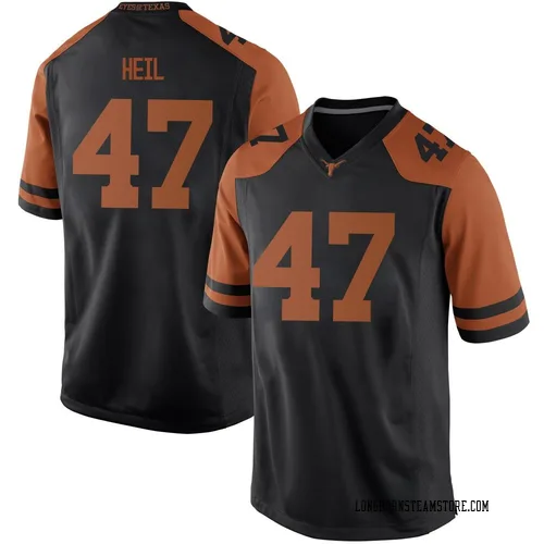 Men's Nike Gehrig Heil Texas Longhorns Game Black Mens Football College Jersey