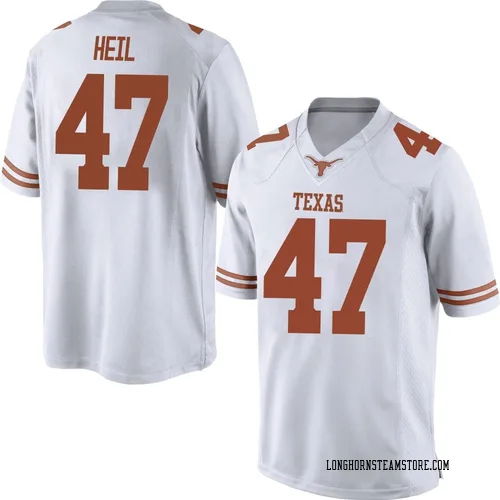 Men's Nike Gehrig Heil Texas Longhorns Game White Mens Football College Jersey