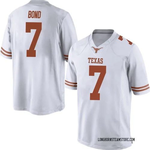 Men's Nike Isaiah Bond Texas Longhorns Game White Mens Football College Jersey