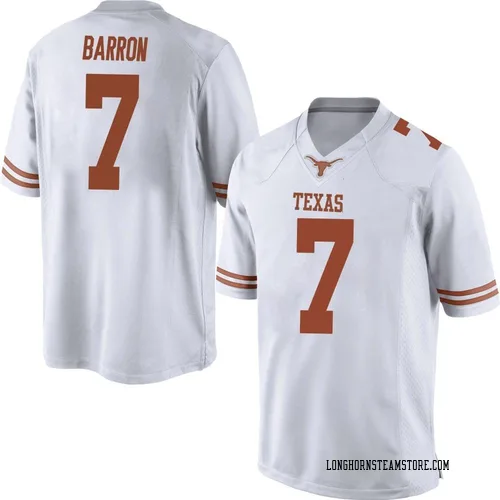 Men's Nike Jahdae Barron Texas Longhorns Replica White Mens Football College Jersey