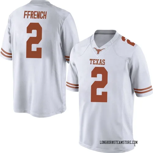 Men's Nike Jaime Ffrench Texas Longhorns Replica White Mens Football College Jersey