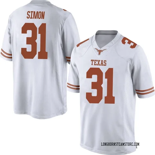 Men's Nike James Simon Texas Longhorns Replica White Mens Football College Jersey