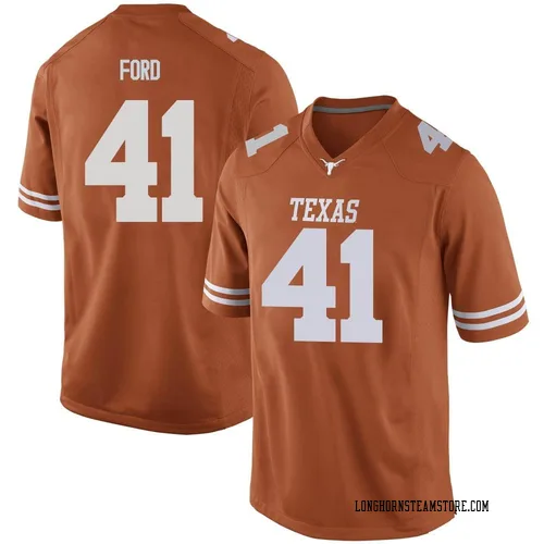 Men's Nike Jaylan Ford Texas Longhorns Game Orange Mens Football College Jersey