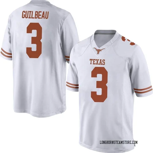 Men's Nike Jaylon Guilbeau Texas Longhorns Replica White Mens Football College Jersey