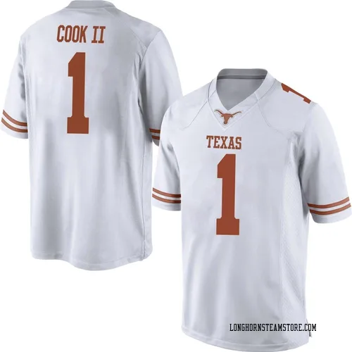 Men's Nike Johntay Cook II Texas Longhorns Game White Mens Football College Jersey