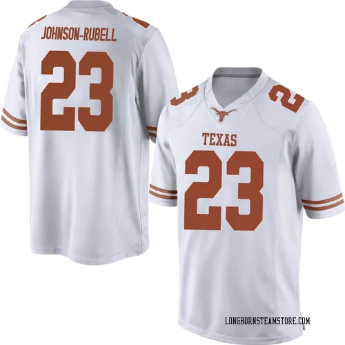 Men's Nike Jordon Johnson-Rubell Texas Longhorns Game White Mens Football College Jersey