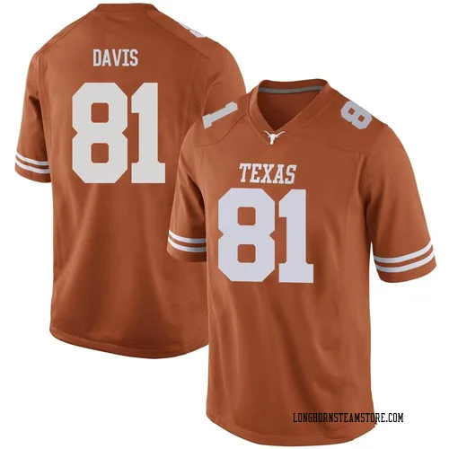 Men's Nike Juan Davis Texas Longhorns Replica Orange Mens Football College Jersey
