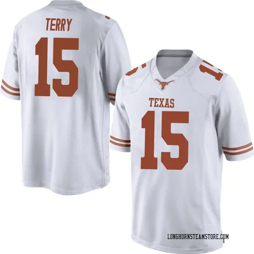 Men's Nike Justus Terry Texas Longhorns Game White Mens Football College Jersey