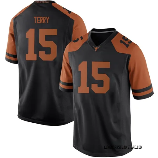 Men's Nike Justus Terry Texas Longhorns Replica Black Mens Football College Jersey