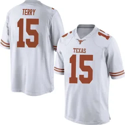 Men's Nike Justus Terry Texas Longhorns Replica White Mens Football College Jersey