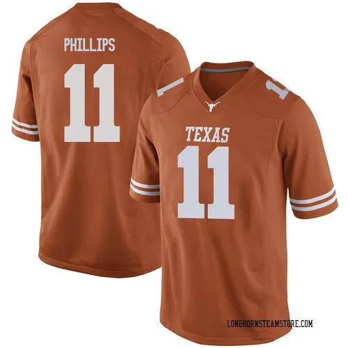 Men's Nike Kade Phillips Texas Longhorns Game Orange Mens Football College Jersey