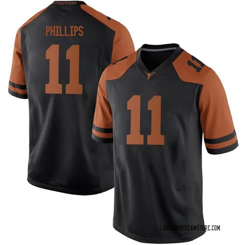 Men's Nike Kade Phillips Texas Longhorns Replica Black Mens Football College Jersey