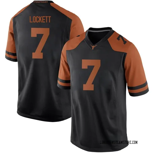 Men's Nike Kaliq Lockett Texas Longhorns Game Black Mens Football College Jersey