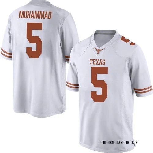 Men's Nike Malik Muhammad Texas Longhorns Game White Mens Football College Jersey