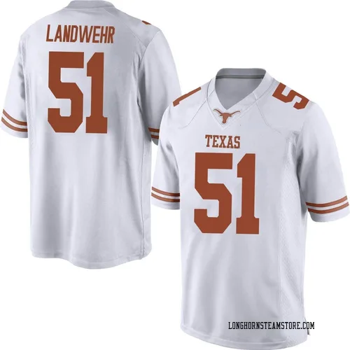 Men's Nike Marshall Landwehr Texas Longhorns Replica White Mens Football College Jersey