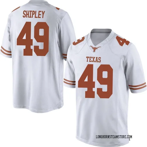 Men's Nike Mason Shipley Texas Longhorns Game White Mens Football College Jersey