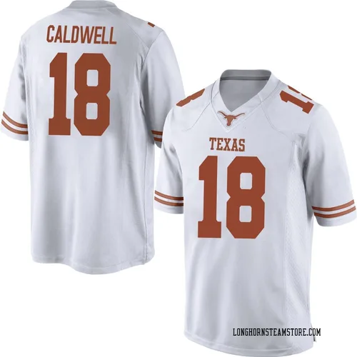 Men's Nike Matthew Caldwell Texas Longhorns Replica White Mens Football College Jersey