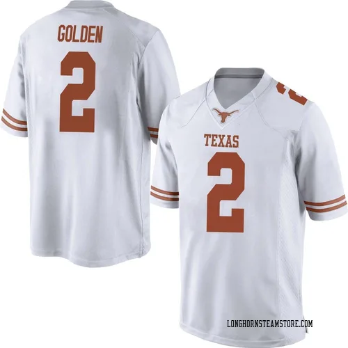 Men's Nike Matthew Golden Texas Longhorns Replica Gold Mens White Football College Jersey