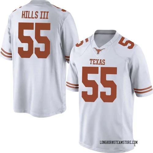 Men's Nike Melvin Hills III Texas Longhorns Game White Mens Football College Jersey