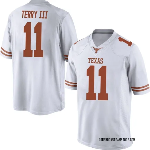Men's Nike Michael Terry III Texas Longhorns Game White Mens Football College Jersey