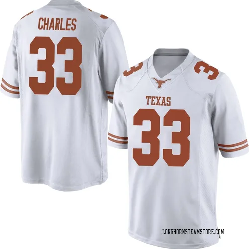 Men's Nike Myron Charles Texas Longhorns Replica White Mens Football College Jersey
