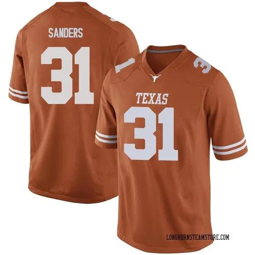 Men's Nike Nik Sanders Texas Longhorns Game Orange Mens Football College Jersey