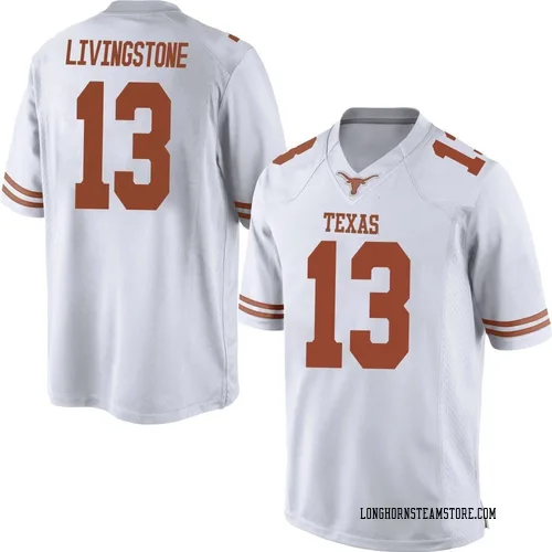 Men's Nike Parker Livingstone Texas Longhorns Replica White Mens Football College Jersey