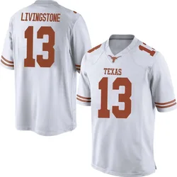 Men's Nike Parker Livingstone Texas Longhorns Replica White Mens Football College Jersey