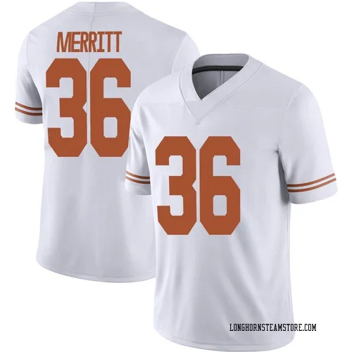 Men's Nike Quinn Merritt Texas Longhorns Limited White Alternate Football Jersey