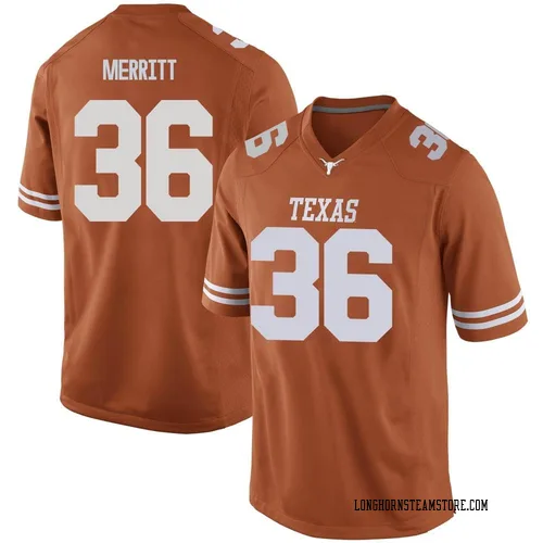 Men's Nike Quinn Merritt Texas Longhorns Replica Orange Mens Football College Jersey