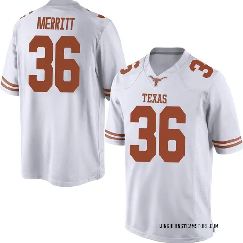 Men's Nike Quinn Merritt Texas Longhorns Replica White Mens Football College Jersey