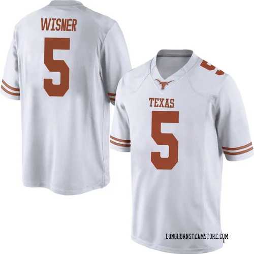 Men's Nike Quintrevion Wisner Texas Longhorns Game White Mens Football College Jersey
