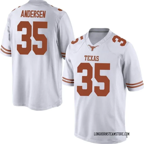 Men's Nike Rett Andersen Texas Longhorns Game White Mens Football College Jersey