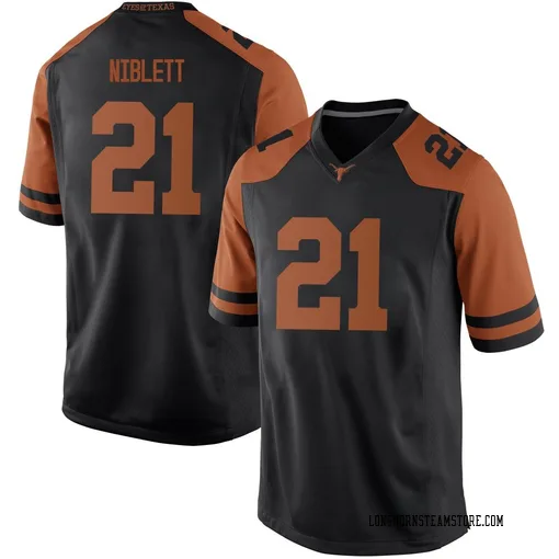Men's Nike Ryan Niblett Texas Longhorns Replica Black Mens Football College Jersey