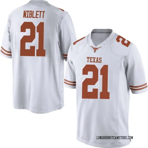 Men's Nike Ryan Niblett Texas Longhorns Replica White Mens Football College Jersey